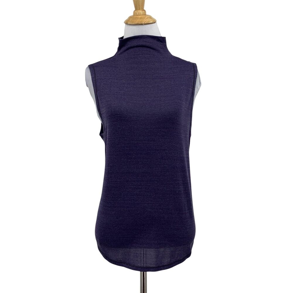 Lululemon Tank Top Womens 6 Purple Cutout Twist and Reach Mock Neck Athletic
